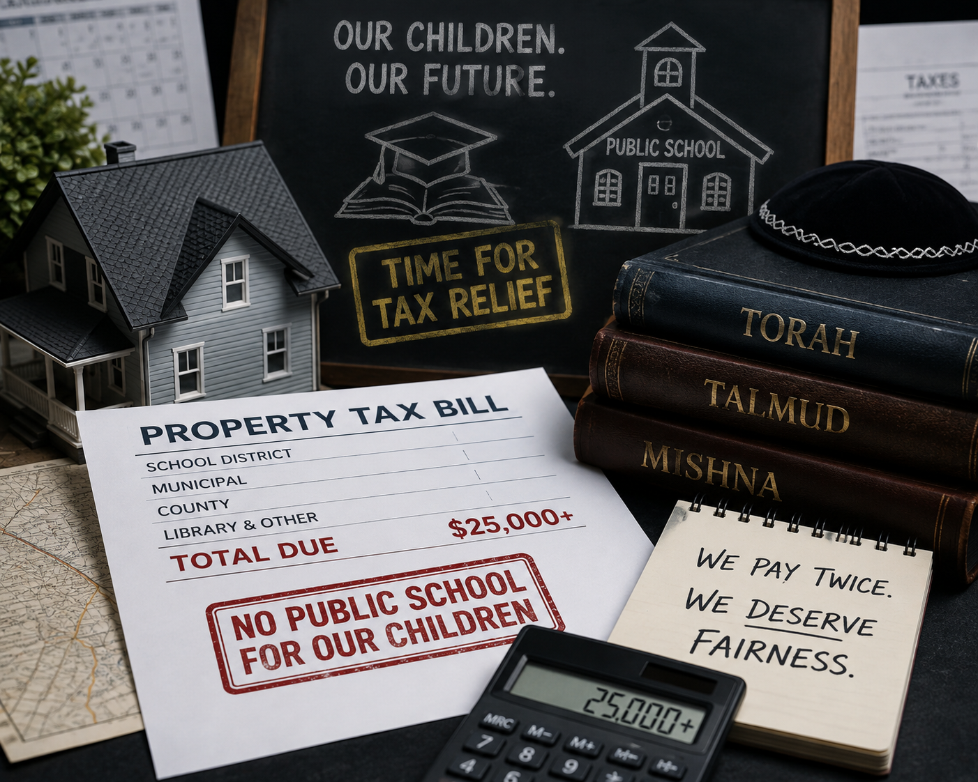 LETTER:PROPERTY TAXES FUND THE SCHOOLS — SHOULD YESHIVA FAMILIES GET A REBATE?